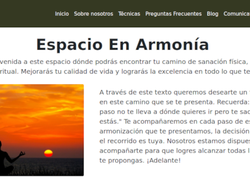 Espacio En Armonia Website